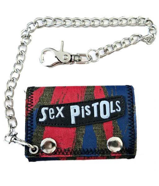 Sex Pistols Punkrock-Band Portemonnaie mit Logo-Schriftzug Geldbeutel Blau/Rot
