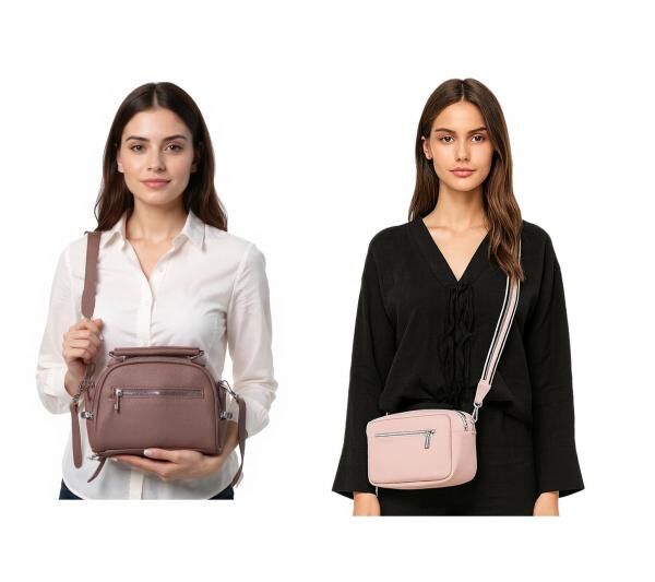 WOWZILLA Damen Handtasche mit praktischen F&auml;chern Umh&auml;ngetasche modische Ausgeh-Tasche Rosa oder Pink 