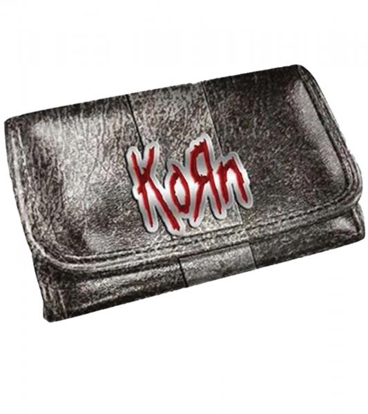 Korn Band-Brieftasche im auff&auml;lligem Look mit Logo-Schriftzug Portemonnaie GW108435KRN Silber