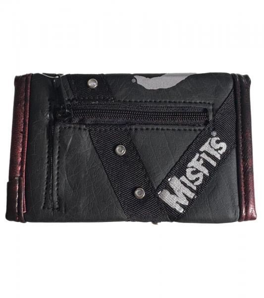 Misfits Stilvolle Band-Brieftasche mit Totenkopf-Motiv Portemonnaie GW108443MIS Schwarz/Wei&szlig;
