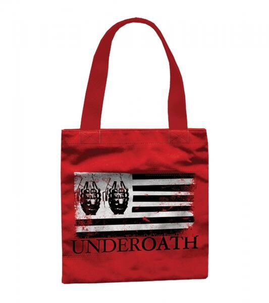 Underoath Metalcore-Band Umh&auml;nge-Tasche stylische Einkaufstasche Fan-Artikel 31 x 33 x 3 cm LB1071901UND Rot/Schwarz/Wei&szlig;