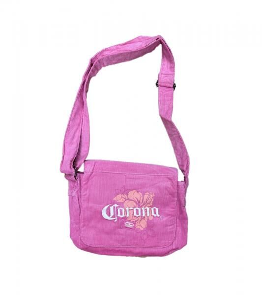 Corona Bier Vintage Tasche Damen Schultertasche kleiner Shopper Fanartikel Logo-Stickerei Canvas Rosa