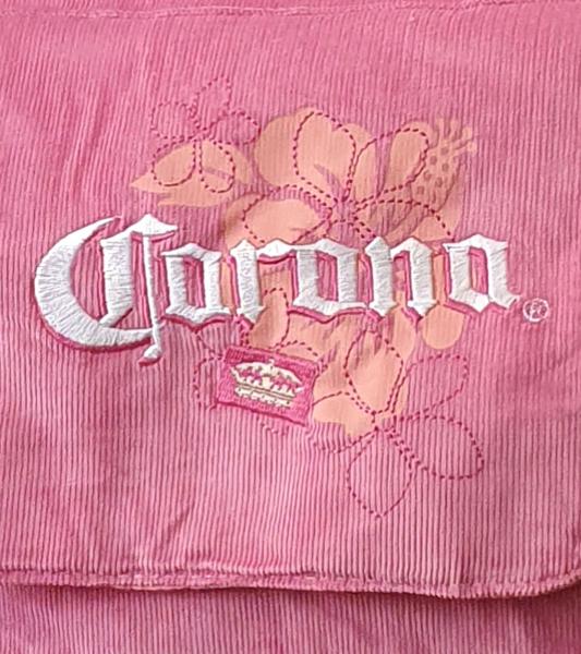 Corona Bier Vintage Tasche Damen Schultertasche kleiner Shopper Fanartikel Logo-Stickerei Canvas Rosa