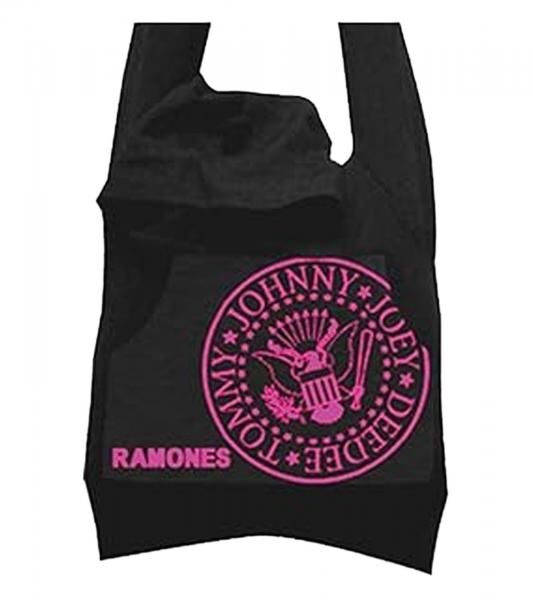 Ramones Punkrock-Band Damen Tasche mit angen&auml;hter Kapuze Baumwoll-Tasche Handtasche LB103080RAM Schwarz/Rosa