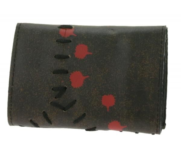 THE TEXAS GAINSAW MASSAGRE Leder-Geldbörse mit roten sprinkelförmigem-Motiv Metalldruckknöpfen und Kette Rockiger Gothic-Style LW104782T
