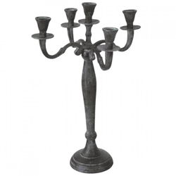 Candlestick Classic aluminum antique look 40 cm