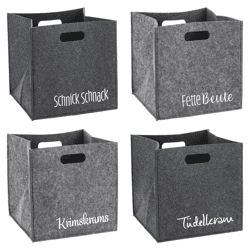 Storage box felt saying 4/s approx. 28x28cm
