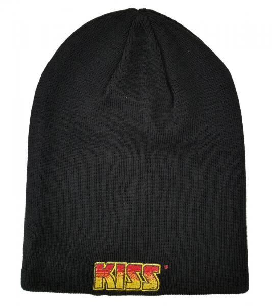 KISS Beanie mit gro&szlig;em Front-Print auch als Sturmmaske nutzbar Strick-M&uuml;tze Fan-Beanie mit Logo im Nacken SK162060KIS Schwarz