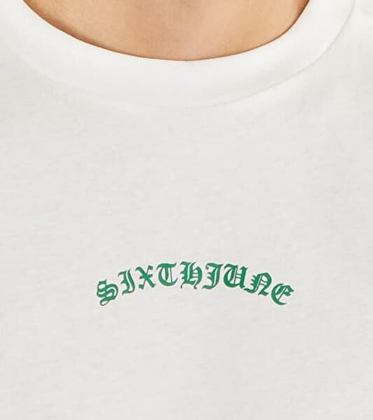 Sixth June Gothic Herren T-Shirt mit gro&szlig;em Schriftzug R&uuml;cken Print Baumwoll-Shirt Rundhals-Shirt M23699VTS Wei&szlig;