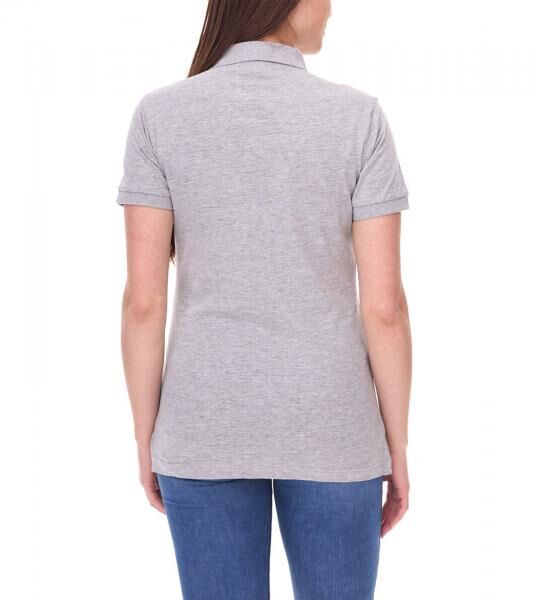 SANTINO Mathias Damen Polo-Shirt aus Bio-Baumwolle Polo-Hemd mit 4er Knopfleiste Kurzarm-Shirt meliert 180 gr/m2 Grau