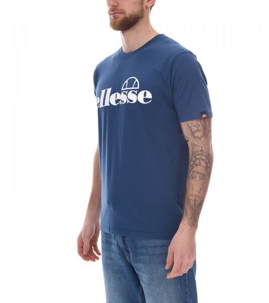 ellesse Fuenti T-Shirt Herren Baumwoll-Shirt mit Logo-Print Sport-Shirt SHP16469 Blau