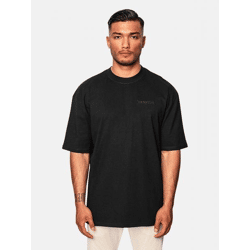 Casual Dropsize Men's T-Shirt in Black Cotton