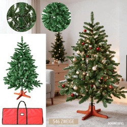 Weihnachtsbaum mit Holzständer, künstlich, 150cmH