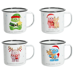 Becher Metall mit Henkel, Mutmacher, XMAS, 4/s