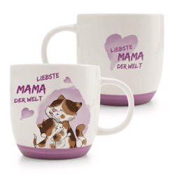 Tasse Katze - LIEBSTE MAMA DER WELT 400 ml - 9,5 x 9,5 cm