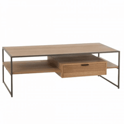 J-Line TV Stand, Black/Natural, 120 cm
