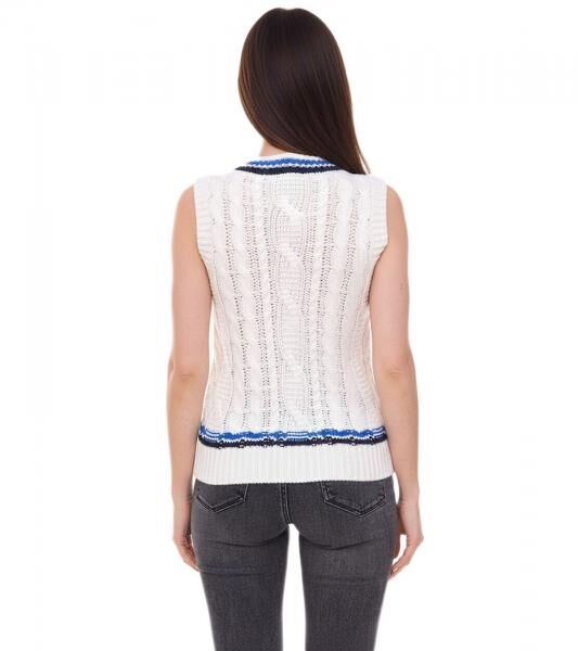 Tom Tailor Cable-Knit Women's Sleeveless Sweater 19092600 Off-White