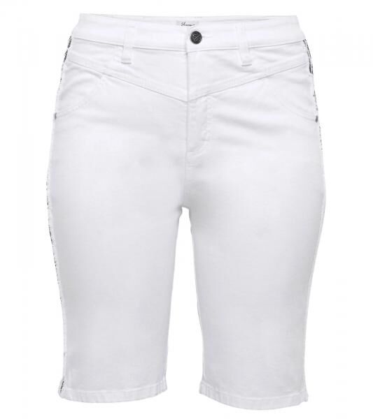 sheego Damen Jeans-Short stylische Denim-Hose Baumwoll-Hose Gro&szlig;e Gr&ouml;&szlig;en 135429 Wei&szlig;