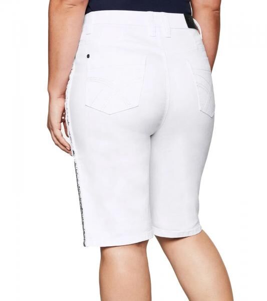 sheego Damen Jeans-Short stylische Denim-Hose Baumwoll-Hose Gro&szlig;e Gr&ouml;&szlig;en 135429 Wei&szlig;