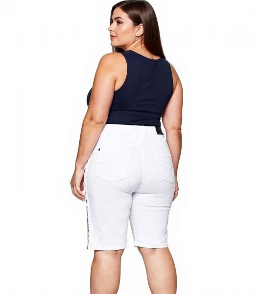sheego Damen Jeans-Short stylische Denim-Hose Baumwoll-Hose Gro&szlig;e Gr&ouml;&szlig;en 135429 Wei&szlig;