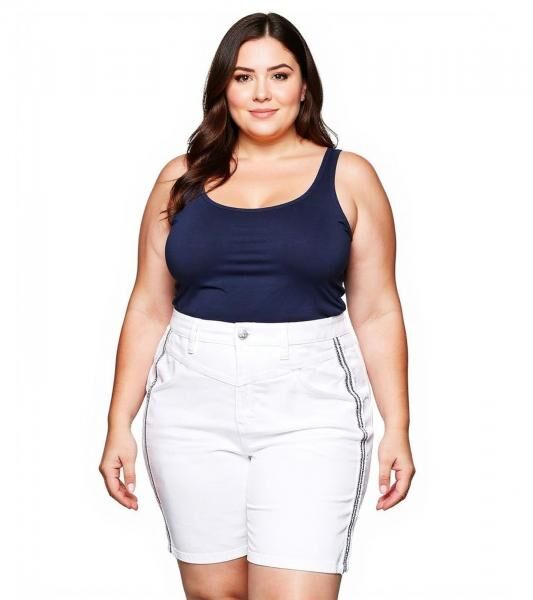 sheego Damen Jeans-Short stylische Denim-Hose Baumwoll-Hose Gro&szlig;e Gr&ouml;&szlig;en 135429 Wei&szlig;