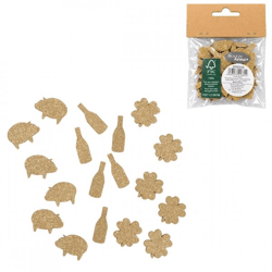 Boltze tafelconfetti Luck goudkleurige 24 stuks 3 assorti