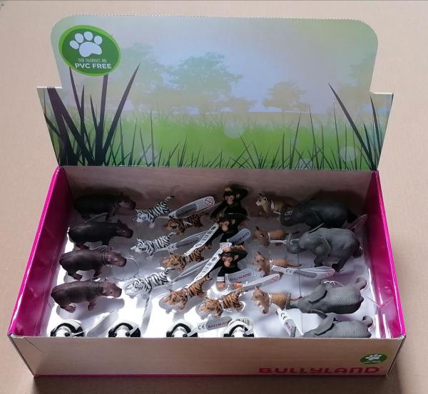 Bullyland 63023 - Wild Life Tiere 26 Stk. im Display, 7 fach sort.