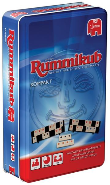Jumbo Spiele 03817 - Original Rummikub &ndash; Kompakt in Metalldose