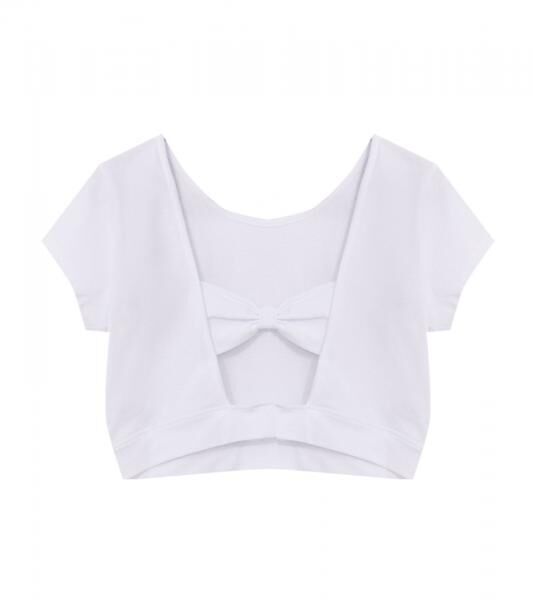 KangaROOS M&auml;dchen Sommer-Shirt mit S&uuml;&szlig;er Schleife im R&uuml;cken Freizeit-Top 12026408 Wei&szlig;