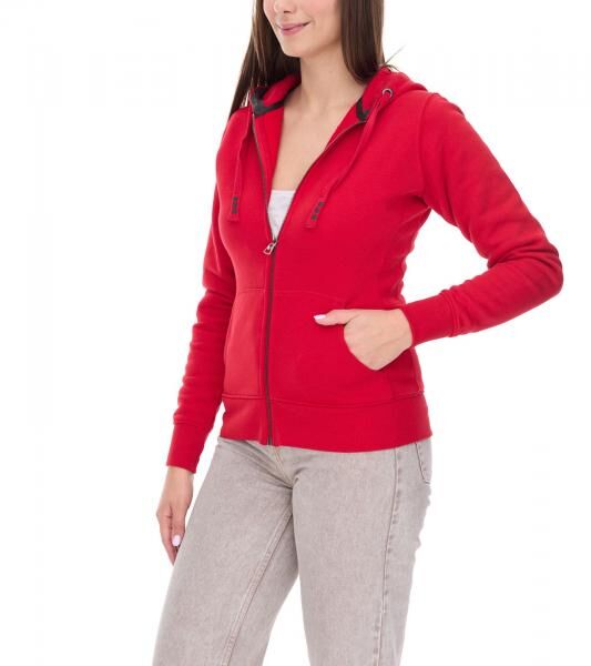 Elevate Arora Damen Sweat-Jacke mit Kapuze 300 g/m2 schlichte Baumwoll-Jacke Pullover 3821225 Rot