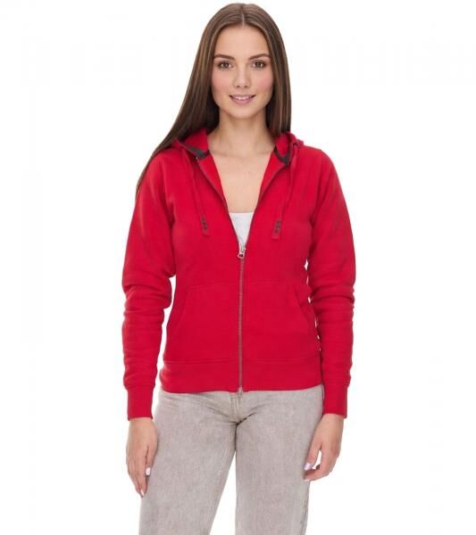 Elevate Arora Damen Sweat-Jacke mit Kapuze 300 g/m2 schlichte Baumwoll-Jacke Pullover 3821225 Rot