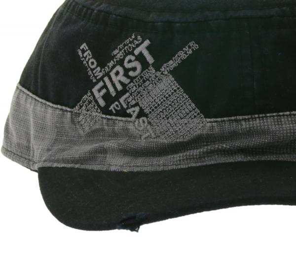 From First to Last Unisex Cap Baumwoll-Cap im millit&auml;rischen Schnitt mit leicht gebogenen Schnitt Schwarz/Grau