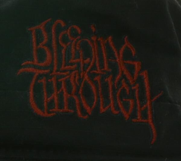 BLEEDING TROUGH Unisex Cap Baumwoll-Cap im millit&auml;rischen Schnitt mit leicht gebogenen Schnitt Schwarz/Rot