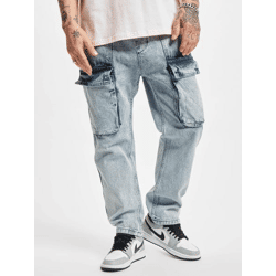 stylische 2Y Premium Herren Jeans Kordelzug Skinny Fit mit Baumwolle Blau