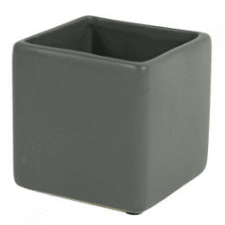 D&M Square Flower Pot, Basic, Matte Gray, 14 cm