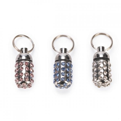 Karlie ID-Anhänger mit Adresshülle, Strass, 1,5 cm, 3er-Set, sortiert