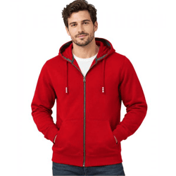 Elevate Arora Men's Hooded Sweatshirt Jacket, Simple Cotton Jacket, Pullover 3821125 Red