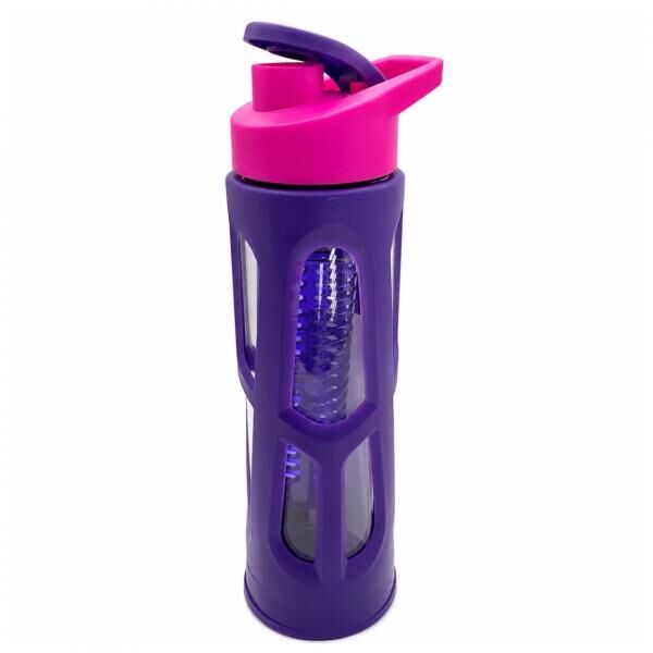 Green Canteen Flip Cap Glass Water Bottle, Purple/Pink, 561 ml