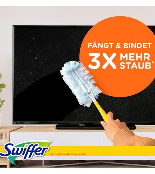 Swiffer Staubmagnet Starterset mit Griff + 3 T&uuml;cher mit Clean & Fresh Duft Haushalt **B-Ware &ndash; gepr&uuml;ft** 8170656 Gelb/Blau