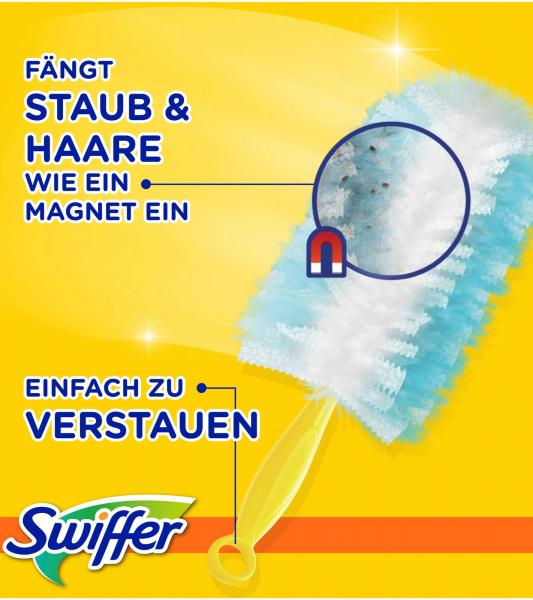 Swiffer Staubmagnet Starterset mit Griff + 3 T&uuml;cher mit Clean & Fresh Duft Haushalt **B-Ware &ndash; gepr&uuml;ft** 8170656 Gelb/Blau