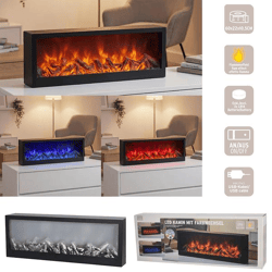 LED Kamin, schwarz, Farbwechsel, ca. 60x22cm