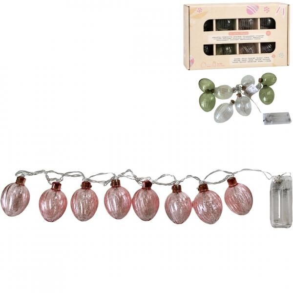 Battery-powered LED string lights, 170 cm, 3 assorted colors