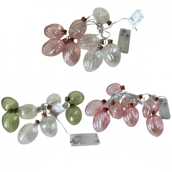 Battery-powered LED string lights, 170 cm, 3 assorted colors