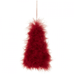 J-Line-Anhänger für den Weihnachtsbaum, Federn, rot, 14 cm
