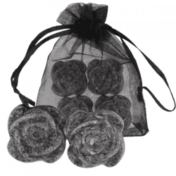 Bernsteinblock rosa Moschus 2,5 cm Organzabeutel mit 4 Stück
