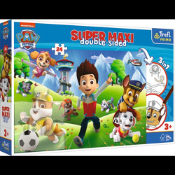 PAW Patrol - Primo Super Maxi Puzzle 24 Teile und Malvorlage