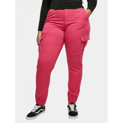 bequeme Urban Classics Damen Jeans Stretch Reißverschluss Taschen mit Baumwolle Pink