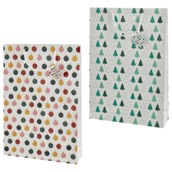 Gift bag, white XMAS, 2/s, XL, approx. 46 cm H
