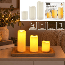 NEU! LED Kerzen-Set, Outdoor, 3tlg, mit Timer