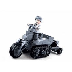 Sluban M38-B0680B - Army WWII - Motorcycle with tracks